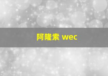 阿隆索 wec